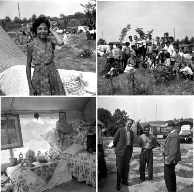 Obozowisko cygańskie na Górkach (koło ZOO) odwiedzili urzędnicy z magistratu celem zalegalizowania ich pobytu w mieście
Zdjęcie pochodzi z książki Mirosława Łakomskiego "Rejs po płockim Peerelu".
Wszelkie prawa zastrzeżone.
