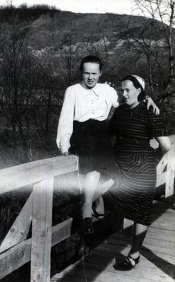 Drewniany most na Brzeźnicy - lata 50-te
