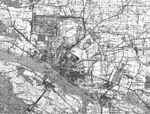 Płock i okolica - 1979 - 1981
Fragment mapy topograficznej wydanej w roku 1983 (stan 1979 - 1981) przez Sztab Generalny WP (WZKart) skala 1:50 000

