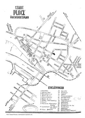 Plan miasta Płocka z niemieckimi nazwami ulic - lata 40-te
