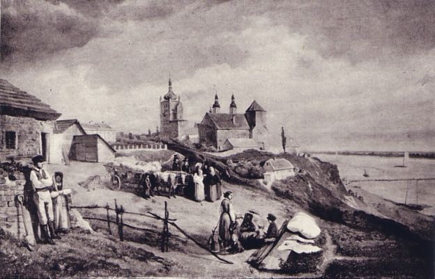 Wzgórze Tumskie od zachodu, 1852
Wzgorze Tumskie w 1852 r. Olej na blasze malowany przez W. Gersona na zamowienie Zeglugi Parowej na Wisle.

