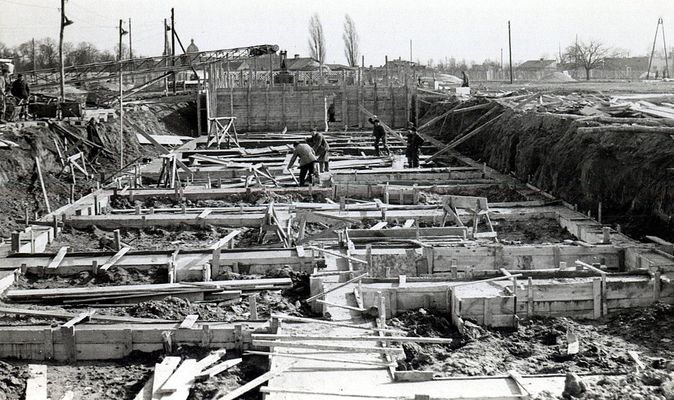 Budowa os. Dobrzyńska - lata 60-te
