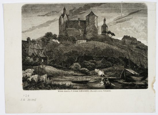 Widok Płocka w porze wieczornej
Rysował z natury Fabijański
