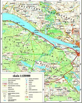 Płock i okolica - 1:120 000
XXI wiek.

Uwaga duży plik: 4,3 MB.
