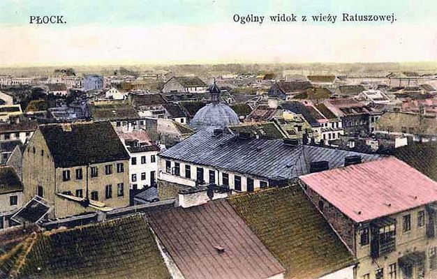 Widok z wieży ratuszowej - ok. 1905 roku.
