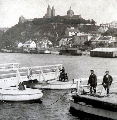 Płock - początek XX w.
Rozpięty most pontonowy.

między 1903 - 1916 r.
