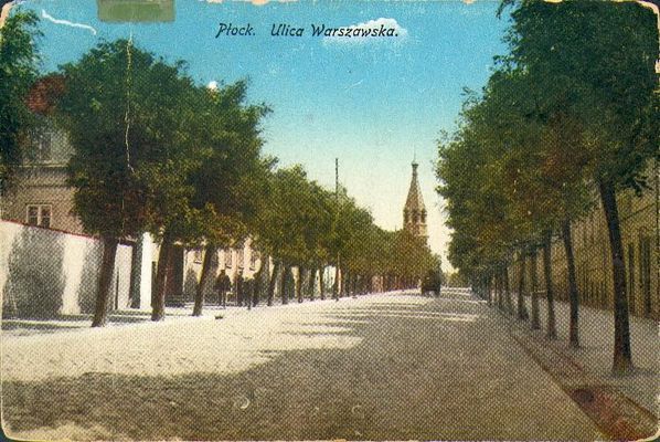 ul. Warszawska (obecnie ul. Kościuszki) - I wojna światowa
W głębi widać wieżę cerkwi prawosławnej. 
