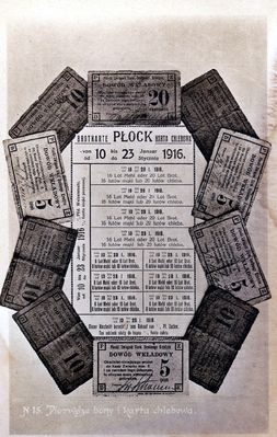 Pierwsze bony i karta chlebowa
I wojna światowa
