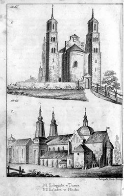N I. Kollegiata w Tumie. N II. Katedra w Płocku.".
Cynkografia na kartonie 
F. M. Sobieszczański: Wiadomości historyczne [...]. T.1. Warszawa S. Orgelbrand 1847. 
Cynkografia Banku Polskiego w Warszawie. 

