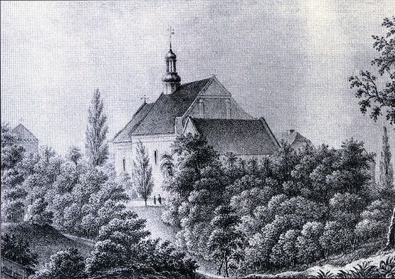 Kościół oo. dominikanów ("na Górkach")
Litografia, Seweryn Oleszczyński, 1843 rok
