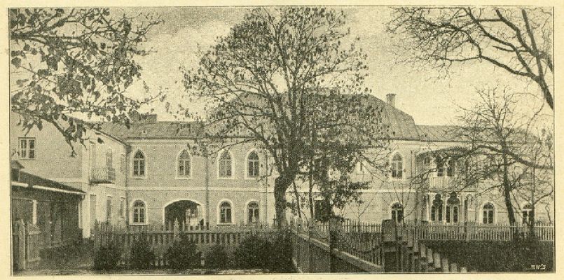 Zakład od strony ogrodu
z książki "Zakład św. Stanisława Kostki dla dziatwy ubogiej w mieście Płocku" (1908 r.)
