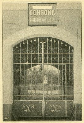 Wejście do Zakładu, z widokiem na ogródek dziecięcy
z książki "Zakład św. Stanisława Kostki dla dziatwy ubogiej w mieście Płocku" (1908 r.)
