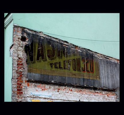 Stara reklama
Stara reklama ścienna odkryta podczas budowy nowego trzeciego gmachu Muzeum Mazowieckiego
