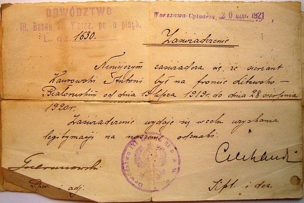 zaświadczenie
