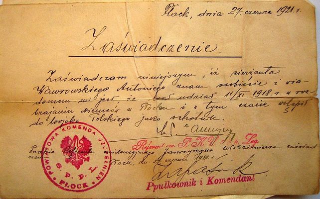 zaświadczenie
