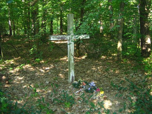 "... tylko w polu, biały krzyż..."
kolejny krzyż upamiętniający egzekucje z 1939r.
Słowa kluczowe: pomnik łąck hitlerowcy jaca
