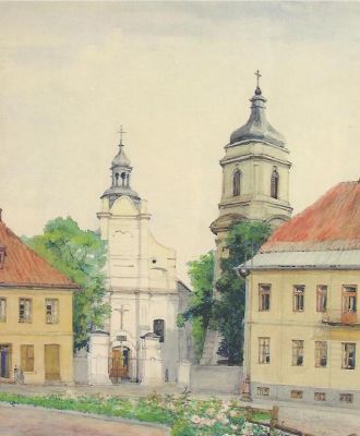 Kościół św. Bartłomieja
Akwarela Heleny Jawniszko 1932 rok
