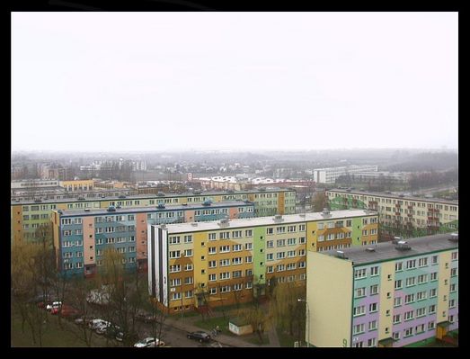 Widok z wieżowca przy ul Wolskiego 10
widok na osiedle WIelka Płyta
