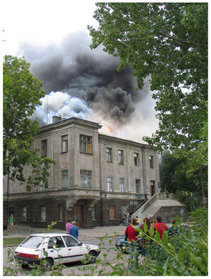 Pożar kamienicy przy ul. Rybaki 7
