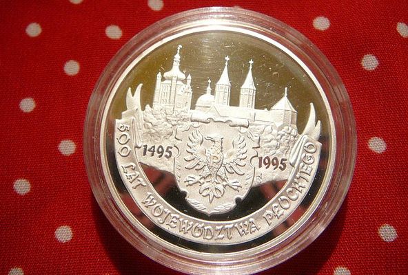 500 LAT WOJEWÓDZTWA PŁOCKIEGO
20 złotych ROK 1995 NAKŁAD 15 000 szt SREBRO 925

Słowa kluczowe: 500 LAT WOJEWÓDZTWA PŁOCKIEGO