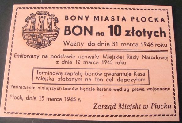 bon miasta Płocka
Słowa kluczowe: bon