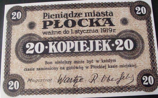 pieniądz miasta Płocka
Słowa kluczowe: bon