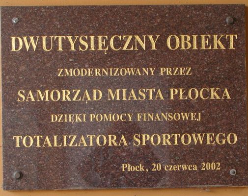 tablica przy wejściu na stadion
Słowa kluczowe: Stadion Miejski