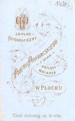 Płoccy fotografowie
Pawłowski i syn
Słowa kluczowe: fotograf