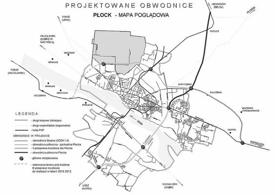 Planowane obwodnice Płocka
Mapa - Sygnały Płockie Nr 4/2008r
