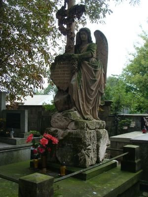 jeden z ładniejszych pomników na starym cmentarzu przy ul.Kobylińskiego
Mogiła Polikarpa Mieszkowskiego b. sędziego trybunału i rejenta kanc, ziemiańsk. Guberni Płockiej
zm. 10 grudnia 1893 roku w wieku 68 lat
Słowa kluczowe: cmentarz kobylińskiego