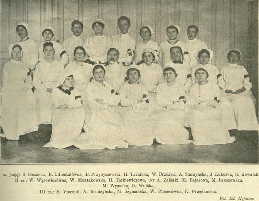 Sanitariuszki i sanitariusze szpitala Św. Trójcy
rok 1916
Słowa kluczowe: szpital 