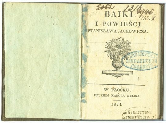 Bajki wydane W Płocku w 1824r
