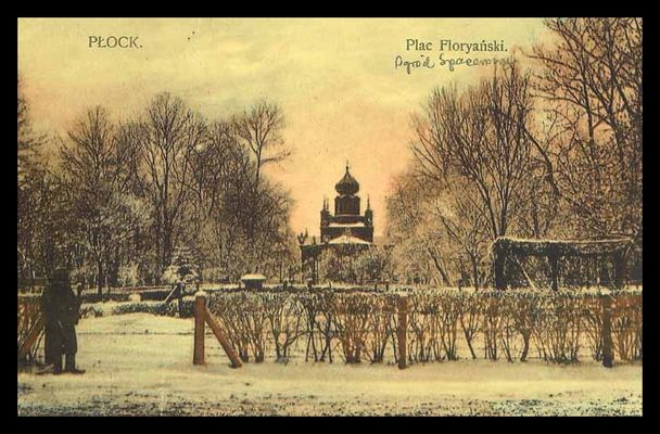 Plac floriański, w głębi nieistniejąca już cerkiew
