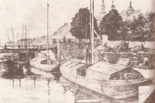 Przystań na Wiśle i wjazd na most, 1884
Fototypia wykonana w zakładzie Angerera i Goschla w Wiedniu. Drzeworyt rysował Kazimierz Pomianowski
