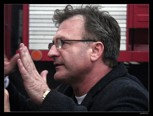 Pożar CH Tayger 7/10/2006
Właściciel CH Tayger p. Bujalski, w trakcie gorącej dyskusji na temat użytych materiałów do budowy centrum.
