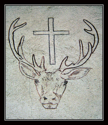 Detal z kapliczki w Łącku
