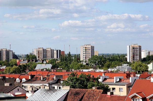 Panorama Płocka - widok  z wieży obserwatorium astronomicznego.
