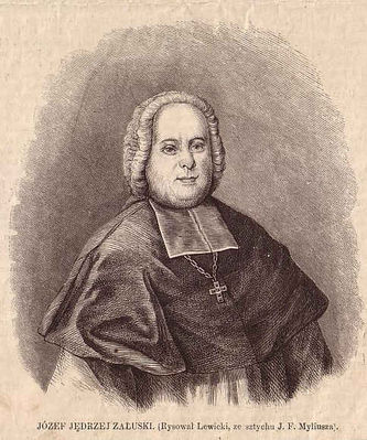Portret - Józef Jędrzej Załuski.
Urodził się w Płocku 1704r. Biskup. Pasterz diecezji i jednocześnie założyciel znanej w świecie biblioteki Załuskich w Warszawie.

