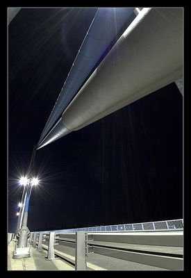 Nocny spacerek po nowym moście.
