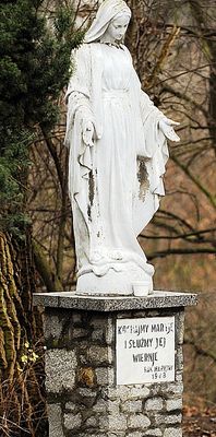 FIGURKA.
figurka stoi na prywatnej posesji w pobliżu pomnika Broniewskiego.
