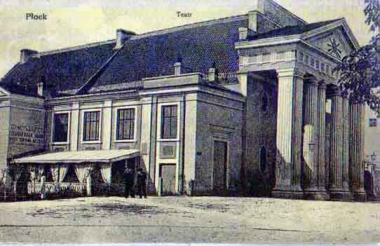 Teatr miejski, przebudowany w 1820r z kościoła św. Trójcy. Budynek rozebrany przez Niemców w latach 40-tych.
Teatr miejski, przebudowany w 1820r z kościoła św. Trójcy. Budynek rozebrany przez Niemców w latach 40-tych.
