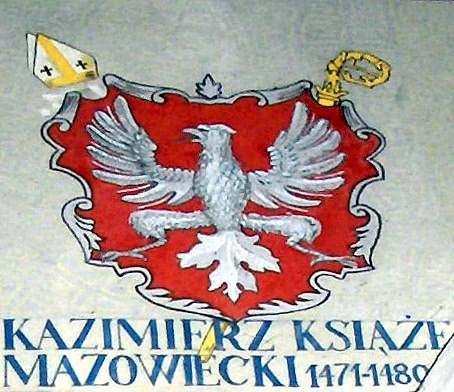 HERBOWY POCZET PISKUPÓW PŁOCKICH wg fryzu w katedrze płockiej
36. Kazimierz Książę Mazowiecki herbu Orzeł Biały (1471 - 1480)
Słowa kluczowe: katedra herb biskup Kazimierz
