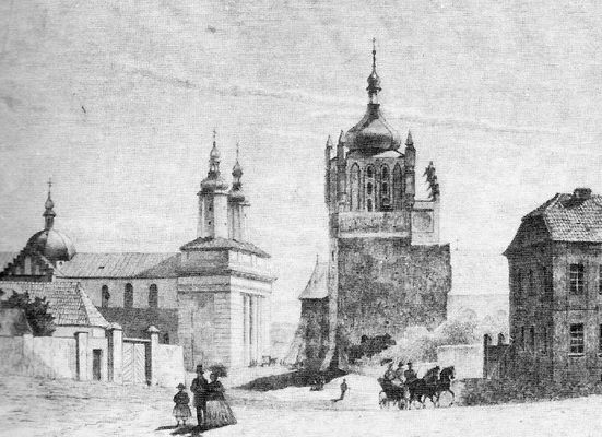 Płock wg Gersona II
Widok z Rynku Kanonicznego (obecnie Plac Narutowicza) drzeworyt rytował A. Regulski, ilustracja "Kłosy" 1865
