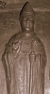 Biskupi płoccy - wizerunki z katedry
Aleksander z Malonne (1129 - 1156) fragment drzwi płockich.
Słowa kluczowe: katedra biskup Aleksander