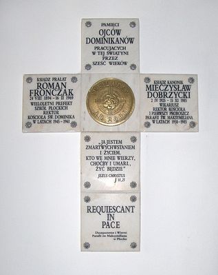 Jubileuszowe epitafium
Pamiątkowy krzyż w kościele na Górkach Dominikańskich.
