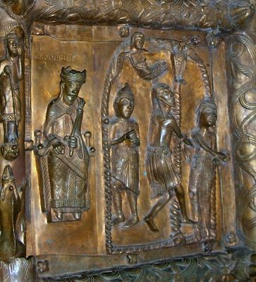 DRZWI PŁOCKIE - detal
"Biczowanie Jezusa", po lewej król Herod
Słowa kluczowe: drzwi płockie