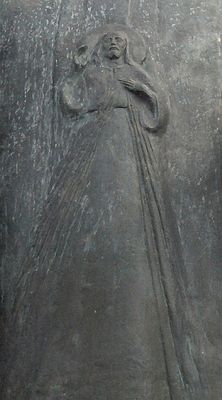 Jezus Miłosierny
Szczegół pomnika JPII.
