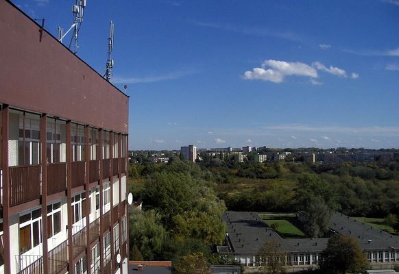 Widok z okna
Skarpa widziana z VI piętra szpitala.
Słowa kluczowe: Płock Winiary Skarpa