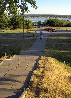 Widok z parku na Zdunach.
