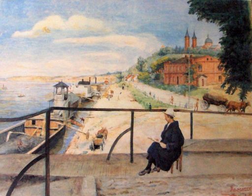 Przystań żeglugi na Wiśle
Akwarela Heleny Jawniszko z 1928 r.
